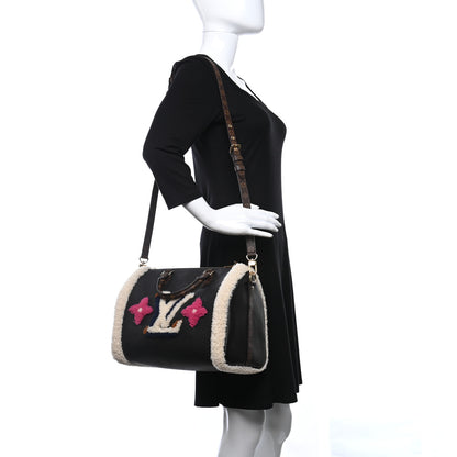 Louis Vuitton Calfskin Monogram Teddy Speedy Bandouliere 30 Black 2 of 9