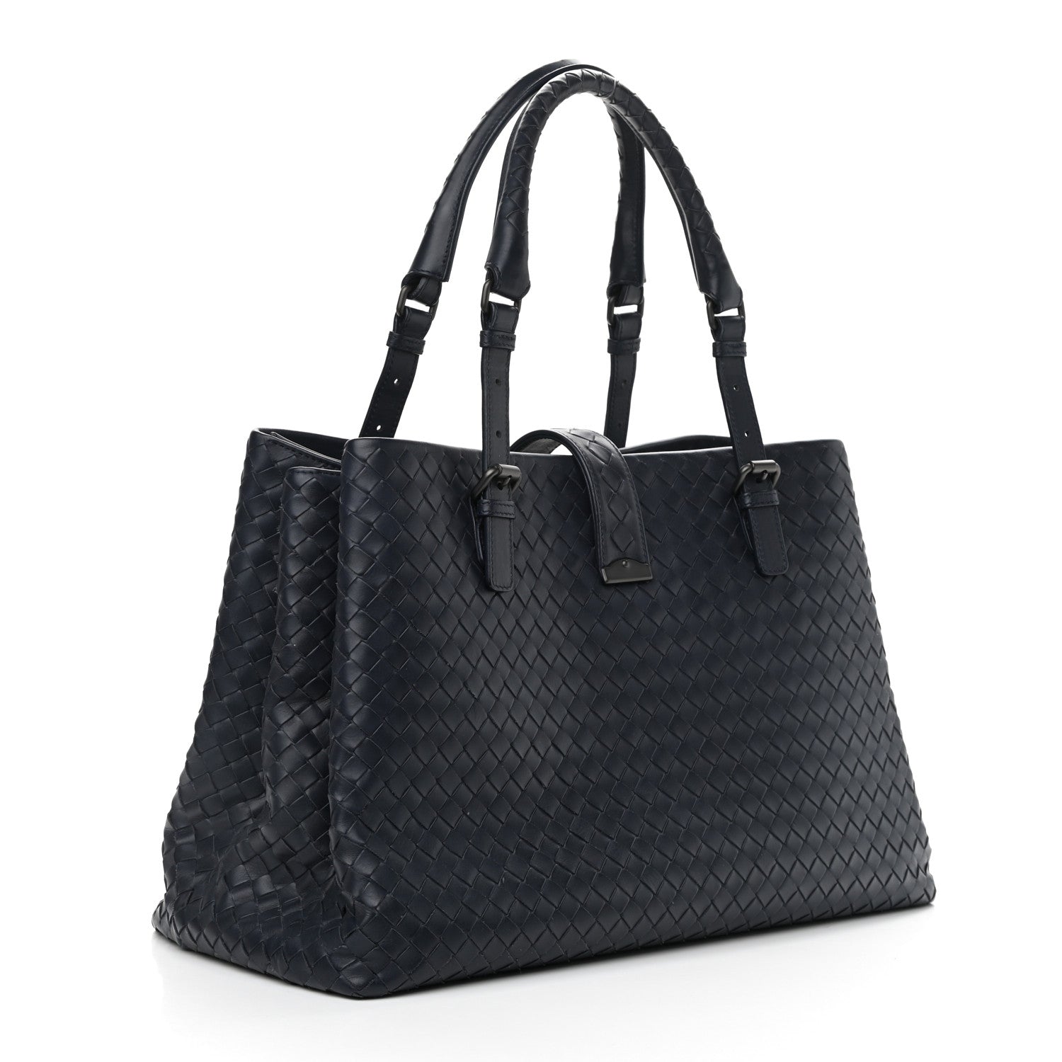 Bottega Veneta Nappa Intrecciato Medium Roma Tote Dark Blue 3 of 10