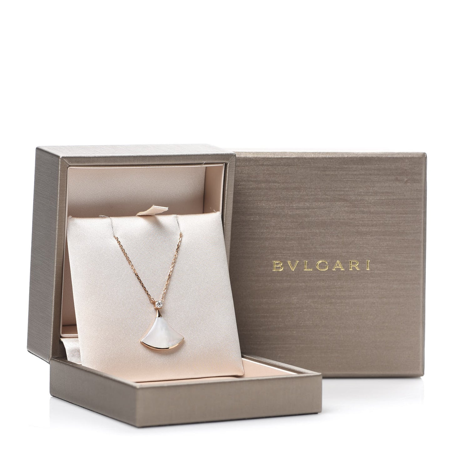 18K Rose Gold Diamond Mother of Pearl Divas' Dream Pendant Necklace