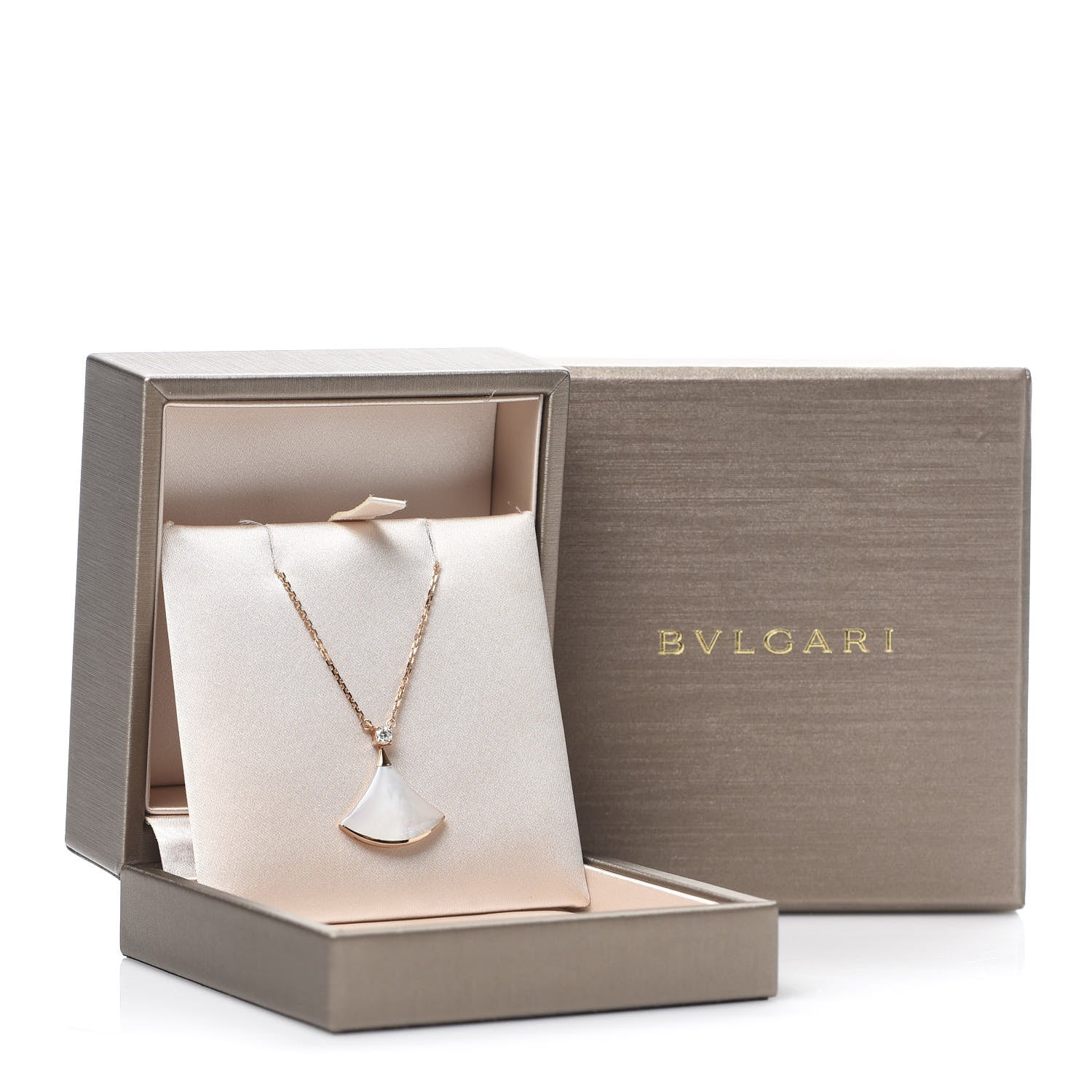 Bulgari 18K Rose Gold Diamond Mother of Pearl Divas' Dream Pendant Necklace 6 of 7