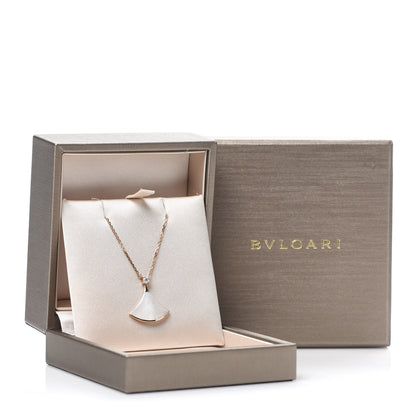 Bulgari 18K Rose Gold Diamond Mother of Pearl Divas' Dream Pendant Necklace 6 of 7