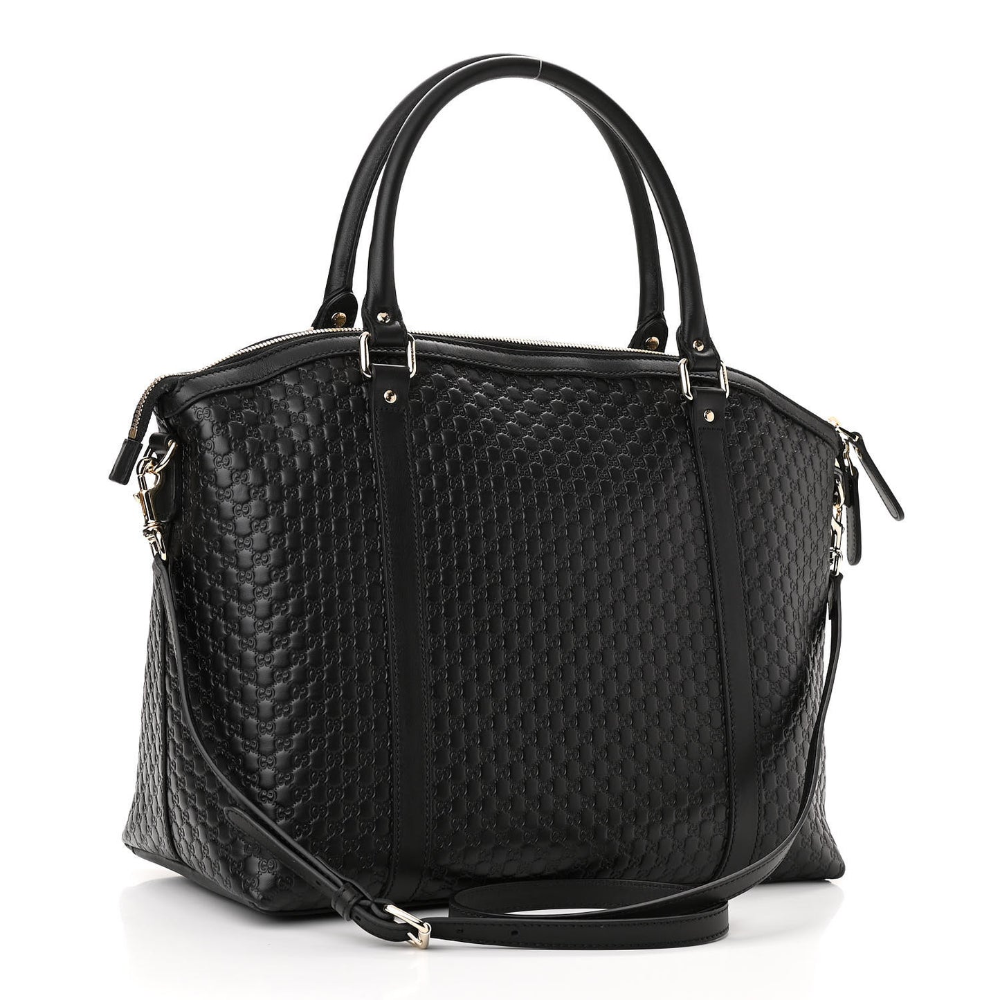 Soft Microguccissima Large Dome Satchel Black