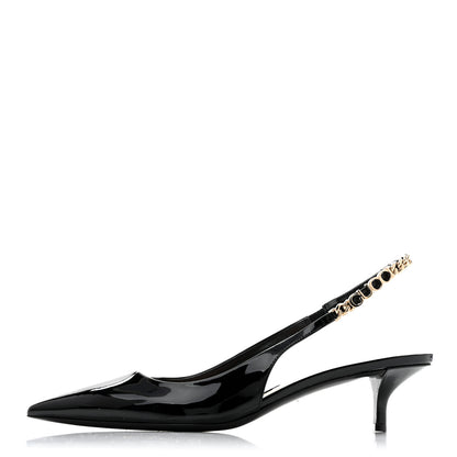 Gucci Patent Signoria 35mm Slingback Pumps 39 Black 1 of 11