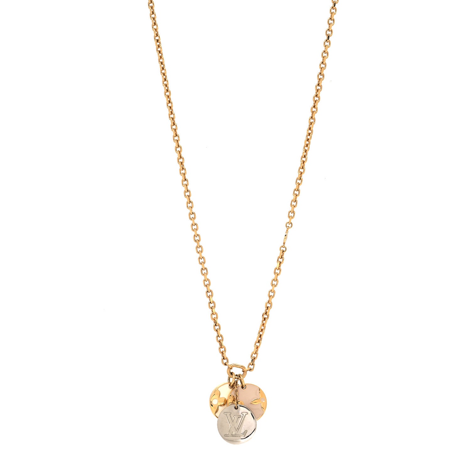 Louis Vuitton Monogram Charms Necklace Gold 1 of 6