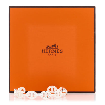Hermes Sterling Silver MM Chaine d'Ancre Enchainee Cuff Bracelet ST 6 of 6
