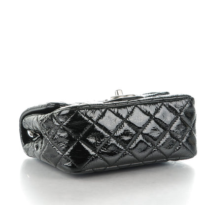 Chanel Distressed Patent Calfskin Quilted Mini Square Flap Black 4 of 8