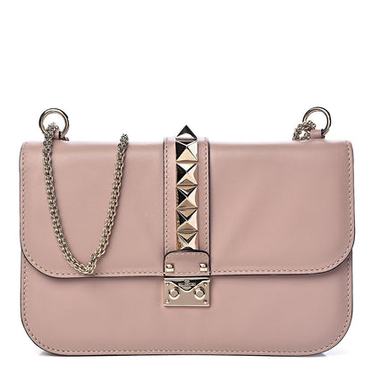 Valentino Garavani Vitello Medium Glam Lock Rockstud Flap Poudre 1 of 13