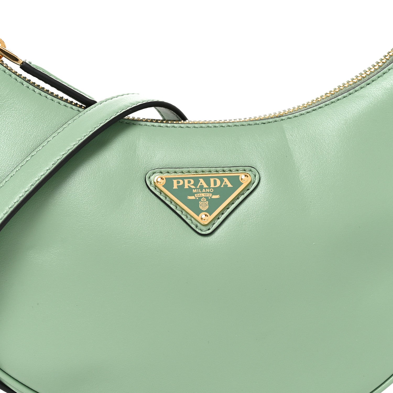 Prada Soft Calfskin Arque Shoulder Bag Acquamarina 7 of 9