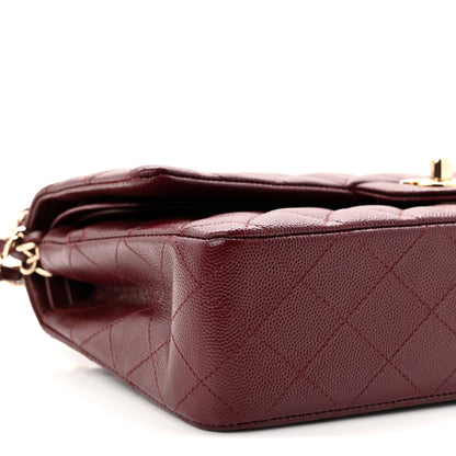 Chanel Caviar Quilted Medium Double Flap Burgundy 9 of 11