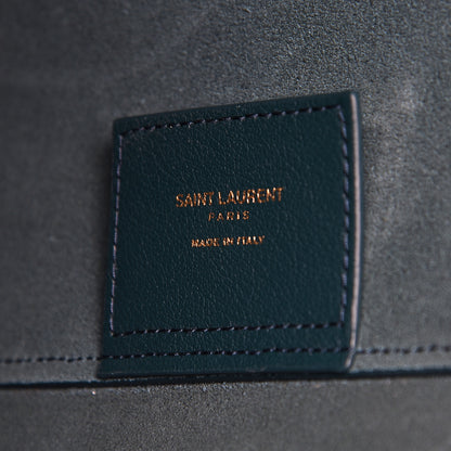 Saint Laurent Calfskin Large Shopping Tote Dark Turquoise 7 of 14