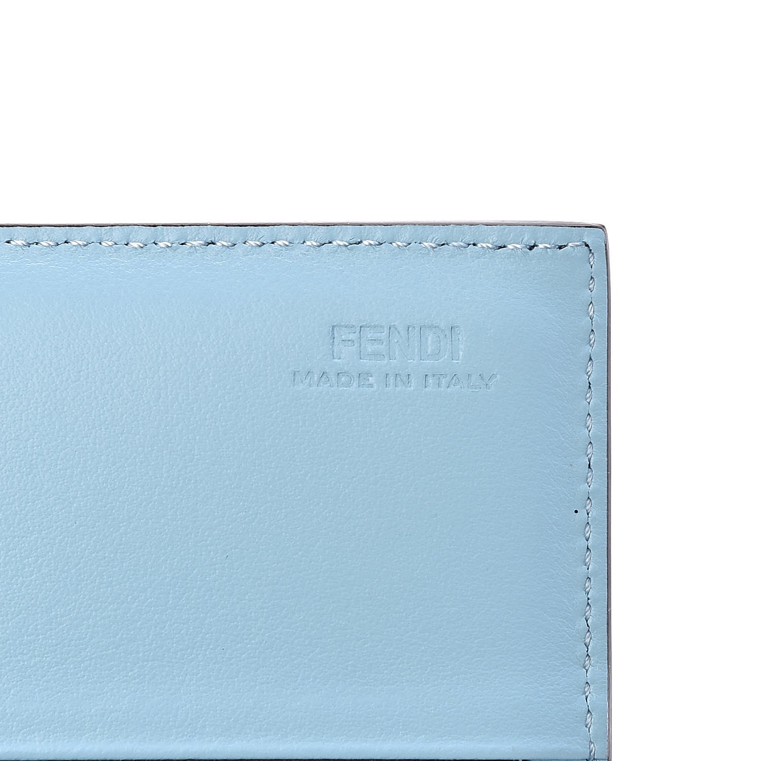 Fendi Vitello Century Lucido Hypnoteyes Studded Continental Wallet on Chain Turchese Pallido White Multicolor 6 of 10