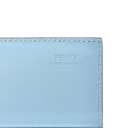 Fendi Vitello Century Lucido Hypnoteyes Studded Continental Wallet on Chain Turchese Pallido White Multicolor 6 of 10