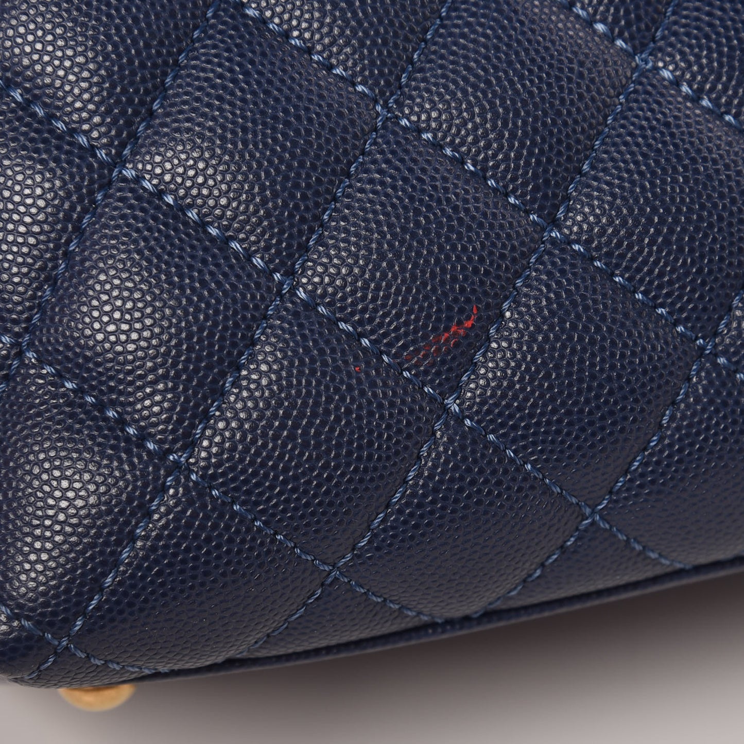 Caviar Lizard Quilted Medium Coco Handle Flap Navy