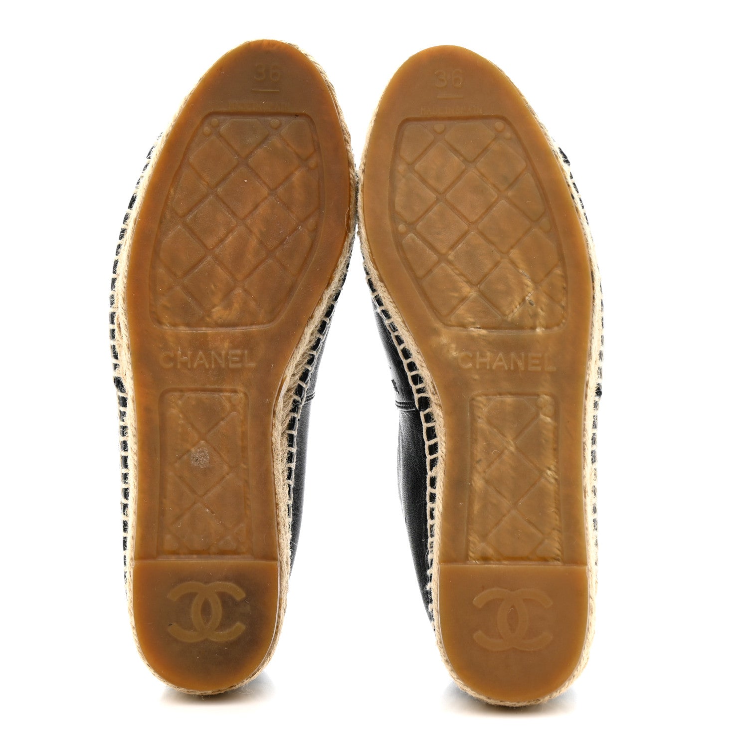 Chanel Lambskin CC Espadrilles 36 Black 6 of 13