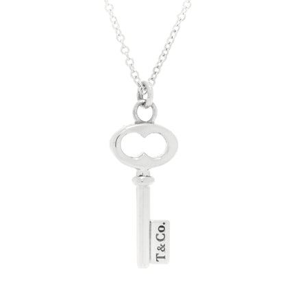 Tiffany Sterling Silver Mini Oval Key Pendant Necklace 4 of 5