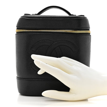 Chanel Caviar Vanity Cosmetic Case Black 2 of 11