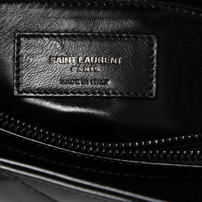 Saint Laurent Calfskin Y Quilted Monogram Small Loulou Chain Satchel Black 5 of 9