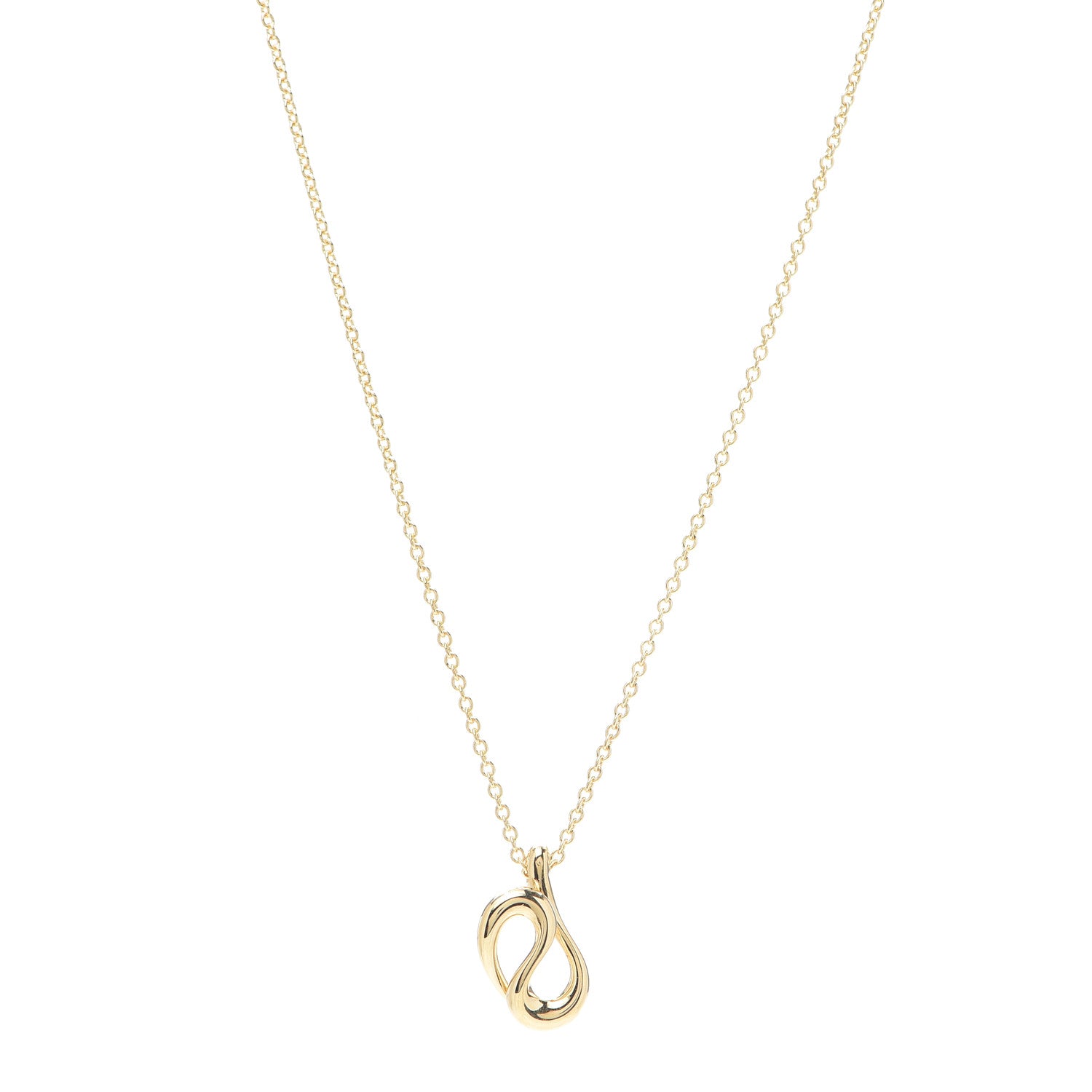 Tiffany 18K Yellow Gold Elsa Peretti Open Wave Necklace 1 of 7