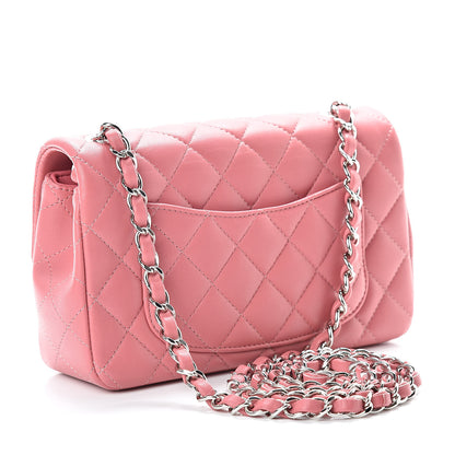 Chanel Lambskin Quilted Mini Rectangular Flap Pink 3 of 11
