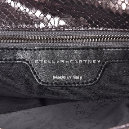 Stella McCartney Metallic Snakeskin Effect Falabella Fold Over Tote Grey 7 of 9