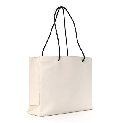 Balenciaga Calfskin Logo Medium Shopping Tote White 3 of 10