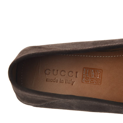 Gucci Suede Mens Driver Queen Loafers 10 Cocoa 7 of 10