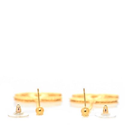 Chanel CC Drop Earrings Matte Gold 3 of 5