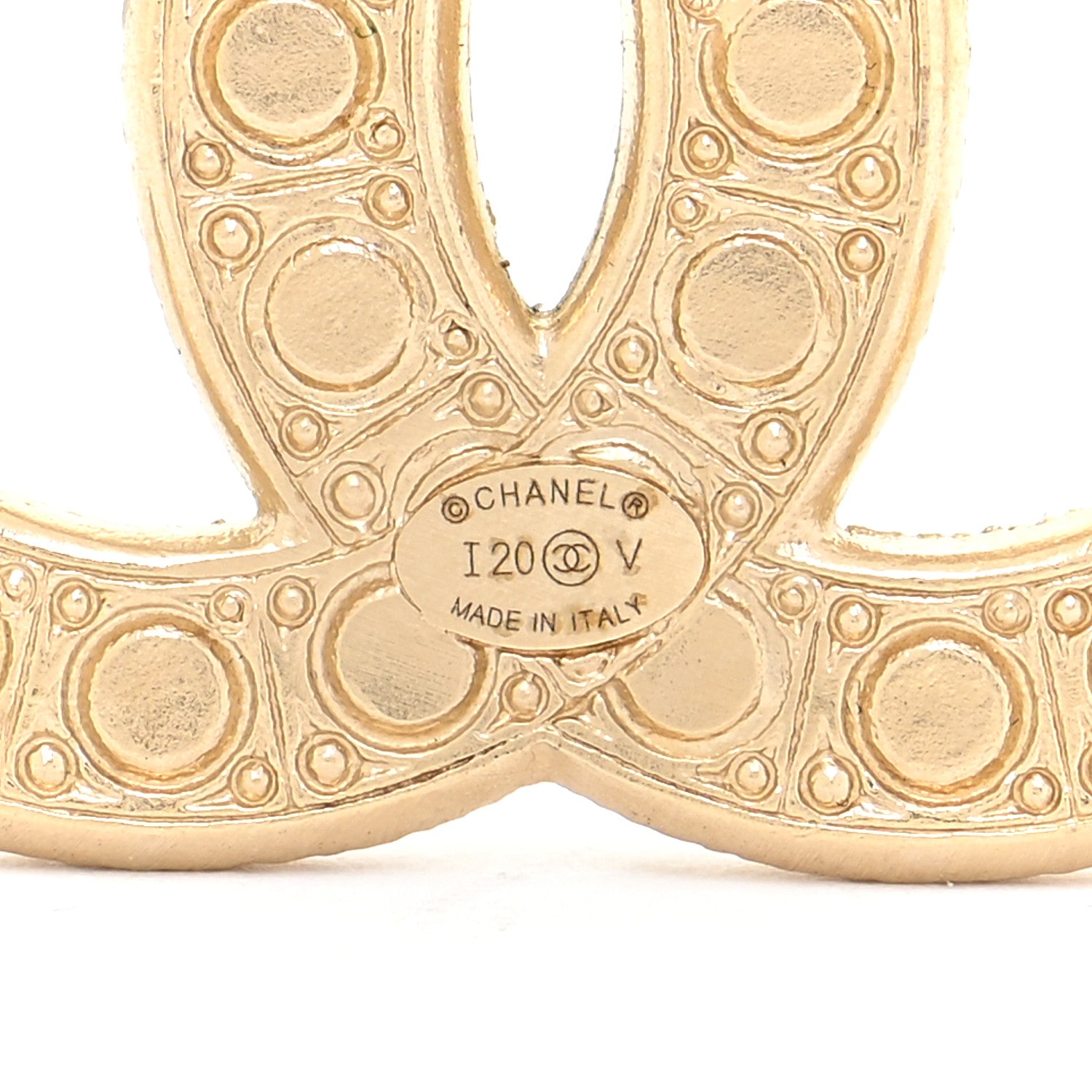 Chanel Metal Crystal Graduated Pearl CC Brooch Gold 4 of 5