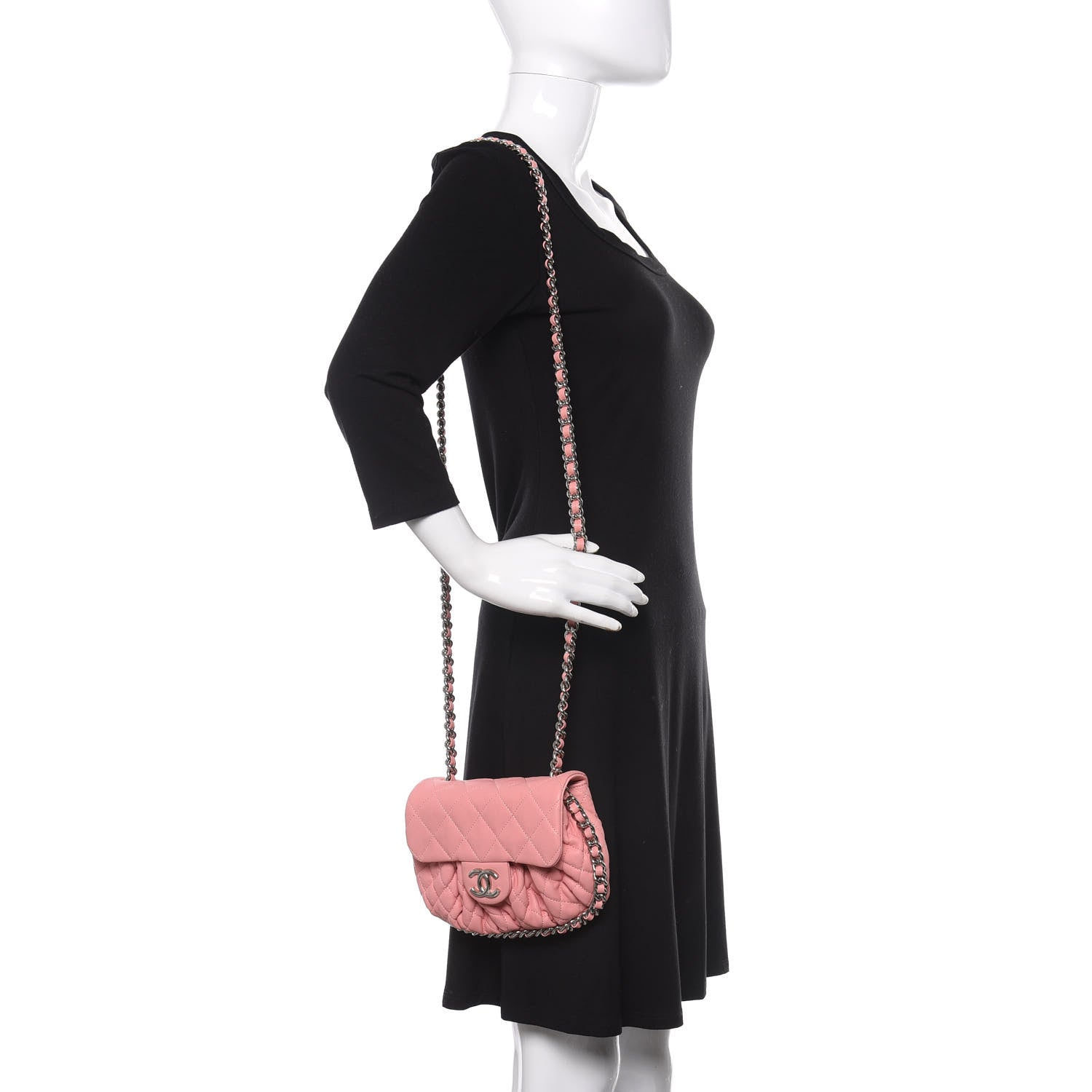 Chanel Washed Lambskin Quilted Mini Chain Around Messenger Pink 2 of 11