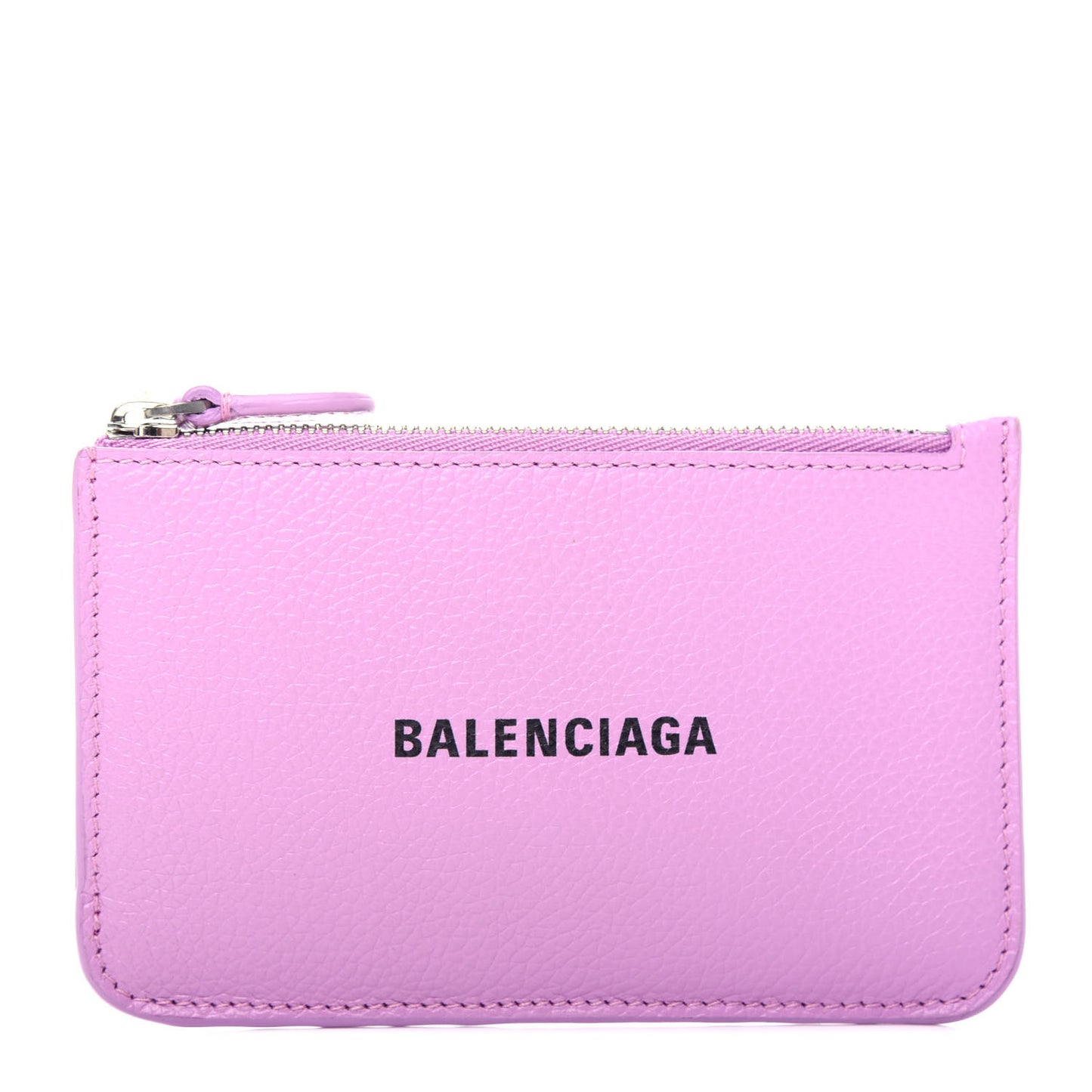 Grained Calfskin Logo Large Cash Long Coin Card Holder Lilac Black