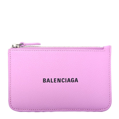 Balenciaga Grained Calfskin Logo Large Cash Long Coin Card Holder Lilac Black 1 of 8