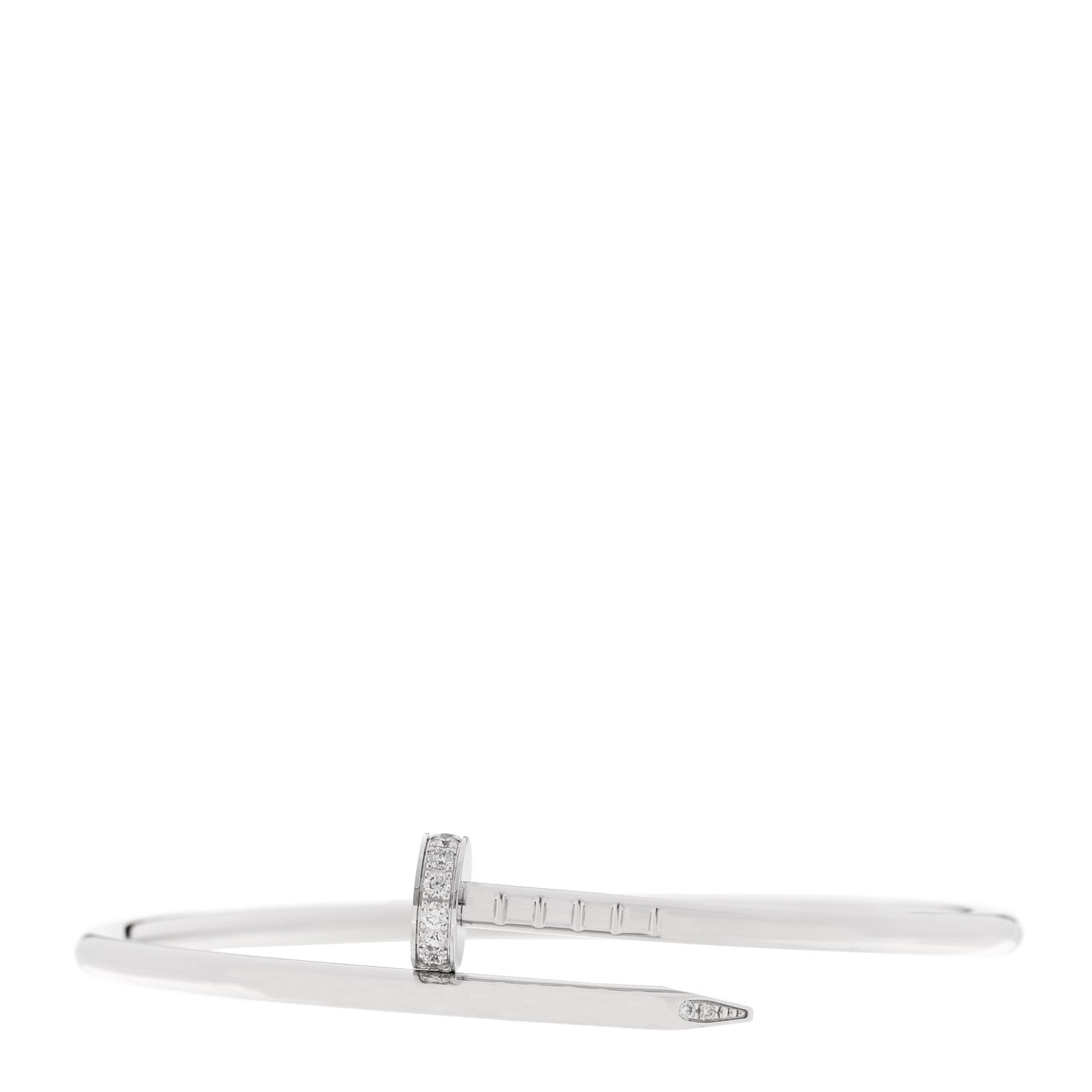 Cartier 18K White Gold Diamond Small Juste Un Clou Bracelet 14 1 of 5
