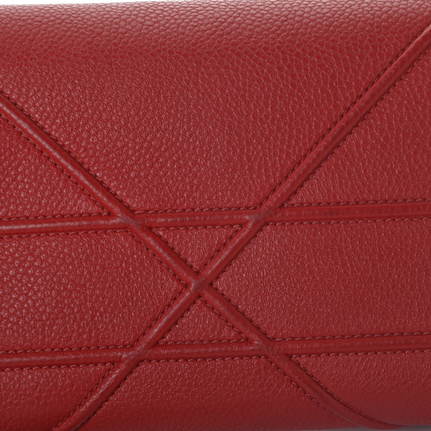 Christian Dior Grained Calfskin Diorama Croisiere Chain Wallet Rouge Vif 10 of 10