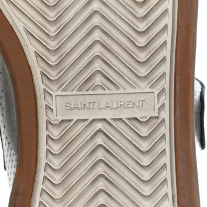 Saint Laurent Calfskin Perforated Womens SL24 Sneakers 39 Argento 6 of 12