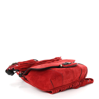 Gucci Suede Small Nouveau Fringe Shoulder Bag Red 4 of 11