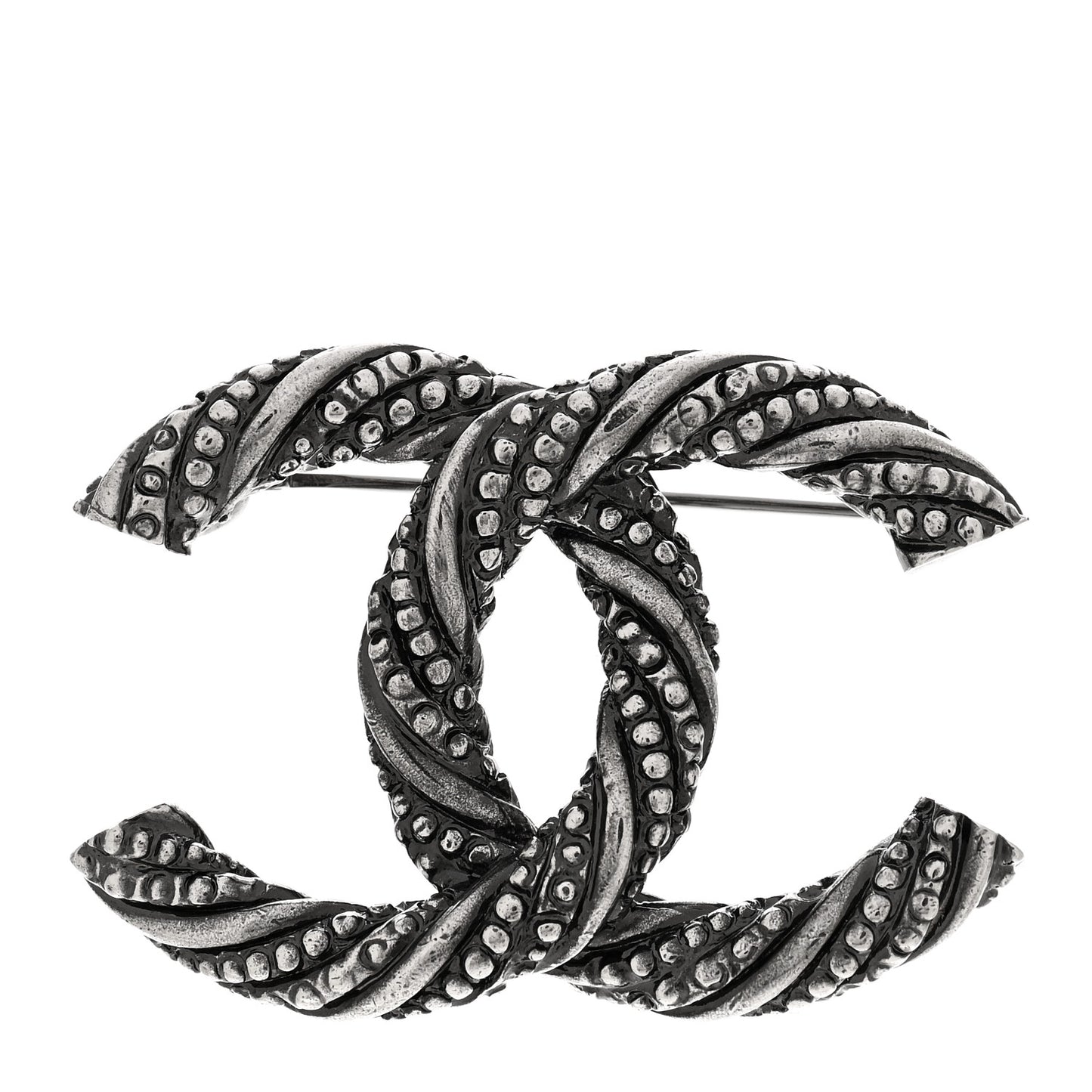 Ruthenium Twisted CC Brooch