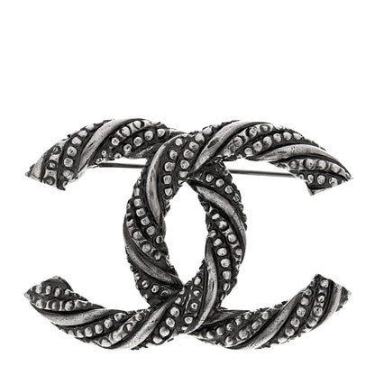 Chanel Ruthenium Twisted CC Brooch 1 of 4