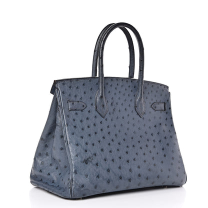 Hermes Ostrich Birkin 30 Bleu Roi 3 of 30