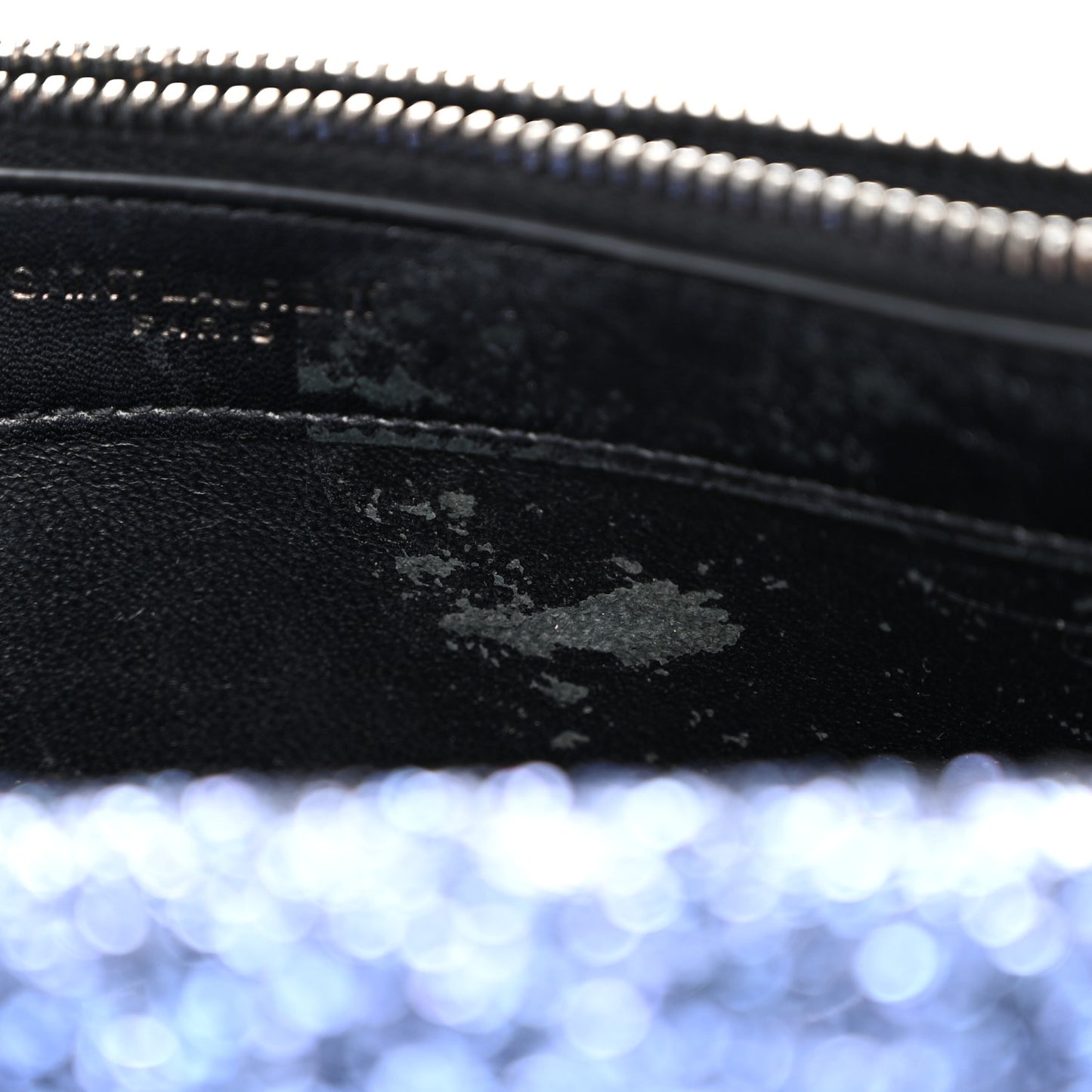 Metallic Glitter Classic Monogram Kate Tassel Chain Wallet North Sea