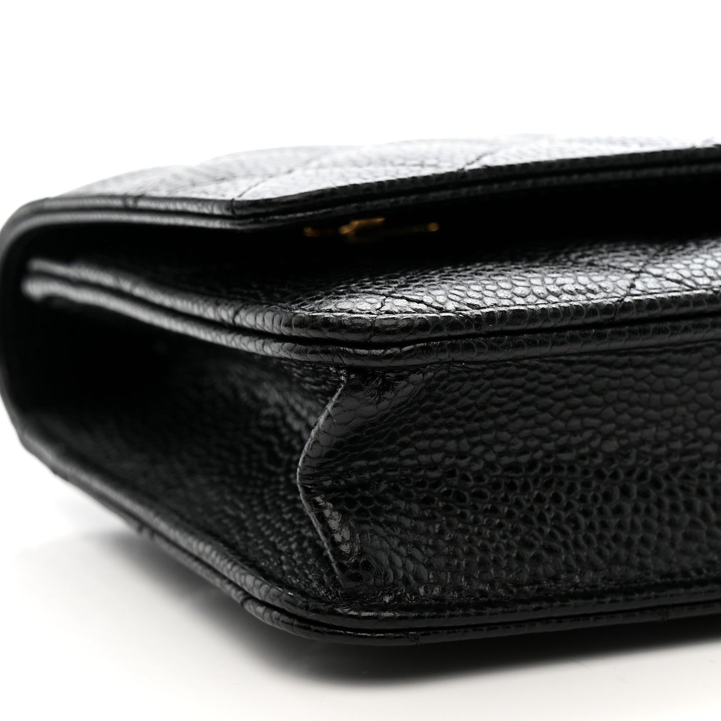 Caviar Quilted Wallet on Chain WOC Black