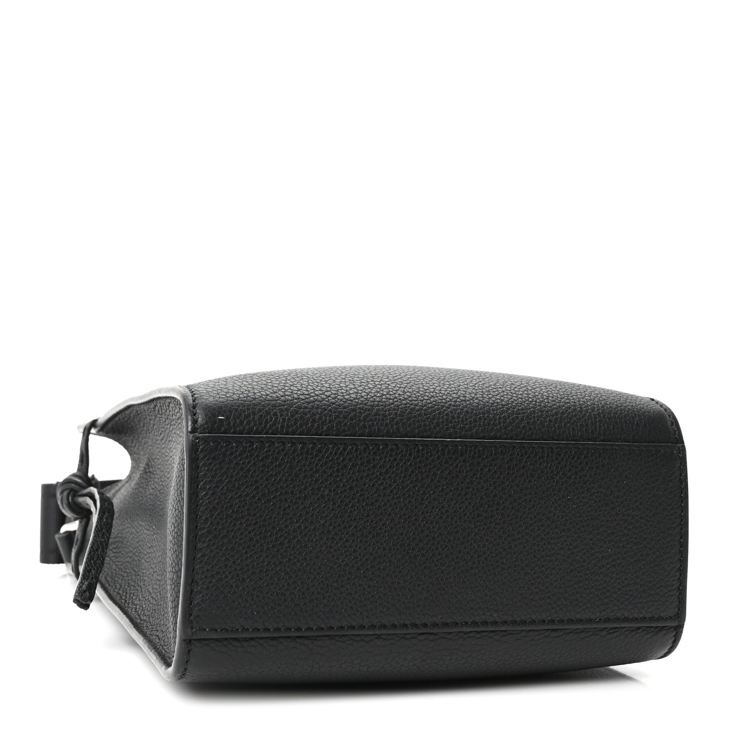 Vitello Cher Logo Embossed Mini Go To Shopper Tote Black