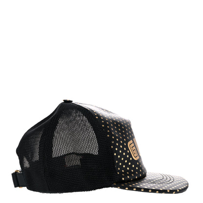 Gucci X SEGA Calfskin GUCCY Stars Baseball Hat M Black Gold 6 of 10