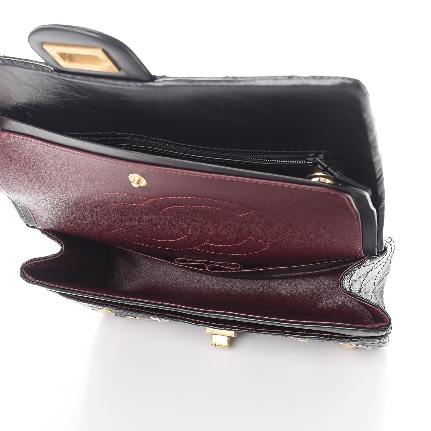 Aged Calfskin Lucky Charms 2.55 Reissue 225 Flap Black