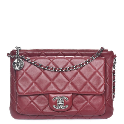 Chanel Lambskin Mineral Nights Flap Wristlet Dark Red 1 of 8