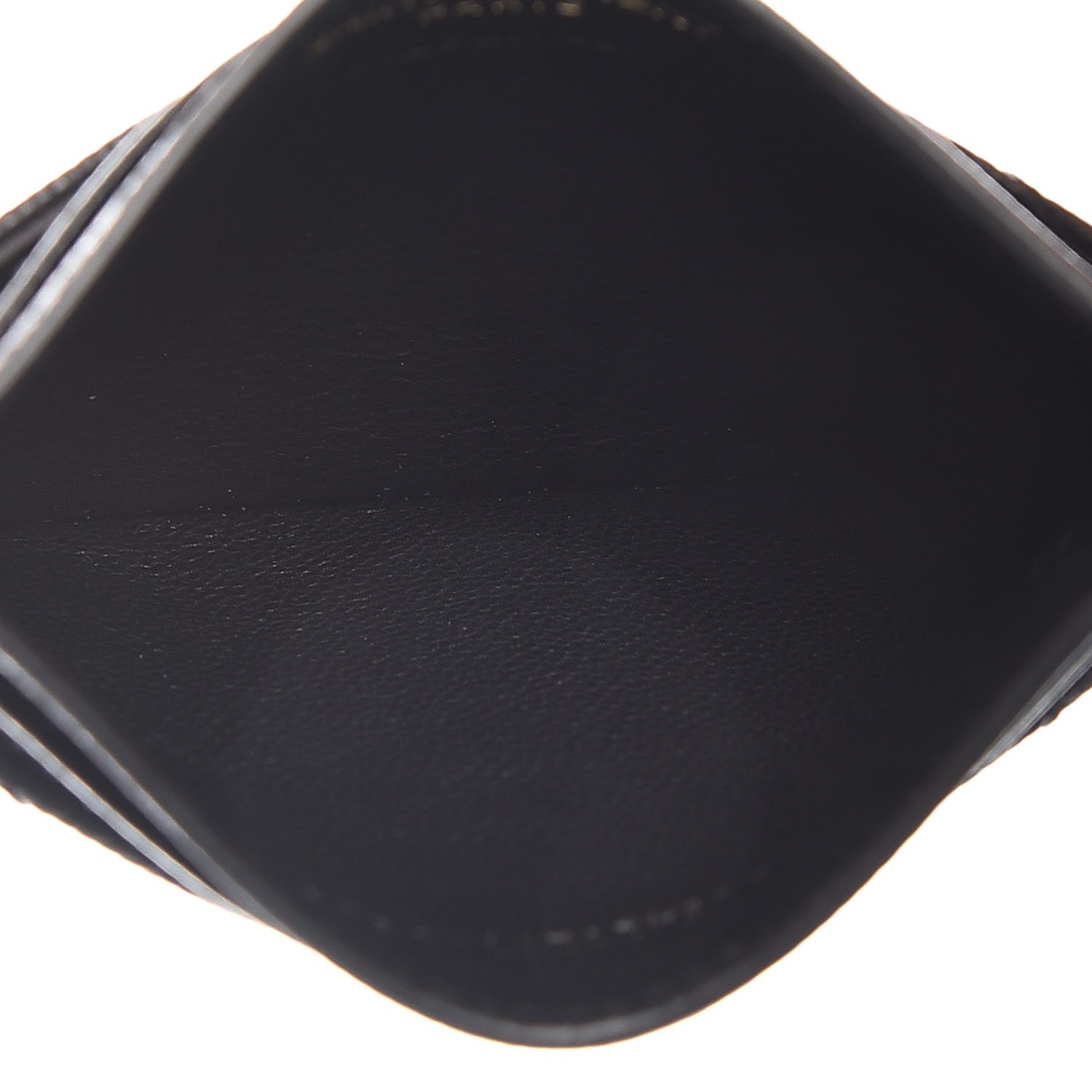 Saint Laurent Grain De Poudre Matelasse Chevron Monogram Credit Card Case Black 5 of 7