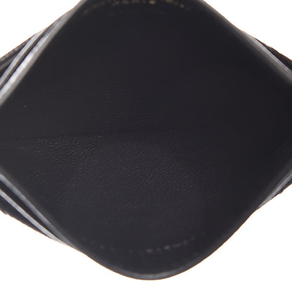 Saint Laurent Grain De Poudre Matelasse Chevron Monogram Credit Card Case Black 5 of 7