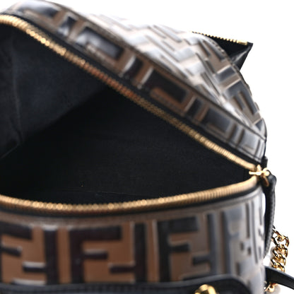 Fendi Vitello Bi-Color FF 1974 Embossed Mini Backpack Maya Black 5 of 9