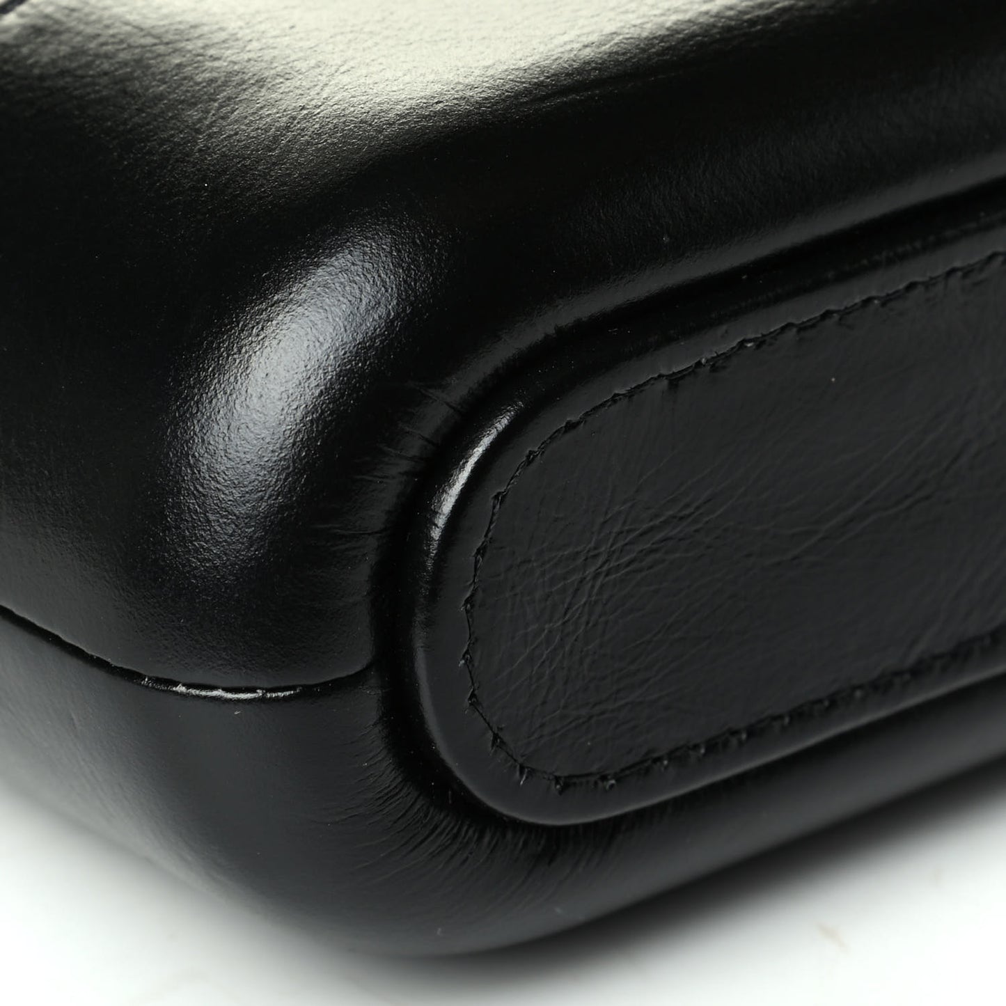 Aged Calfskin Quilted Small Gabrielle Clutch With Chain Black
