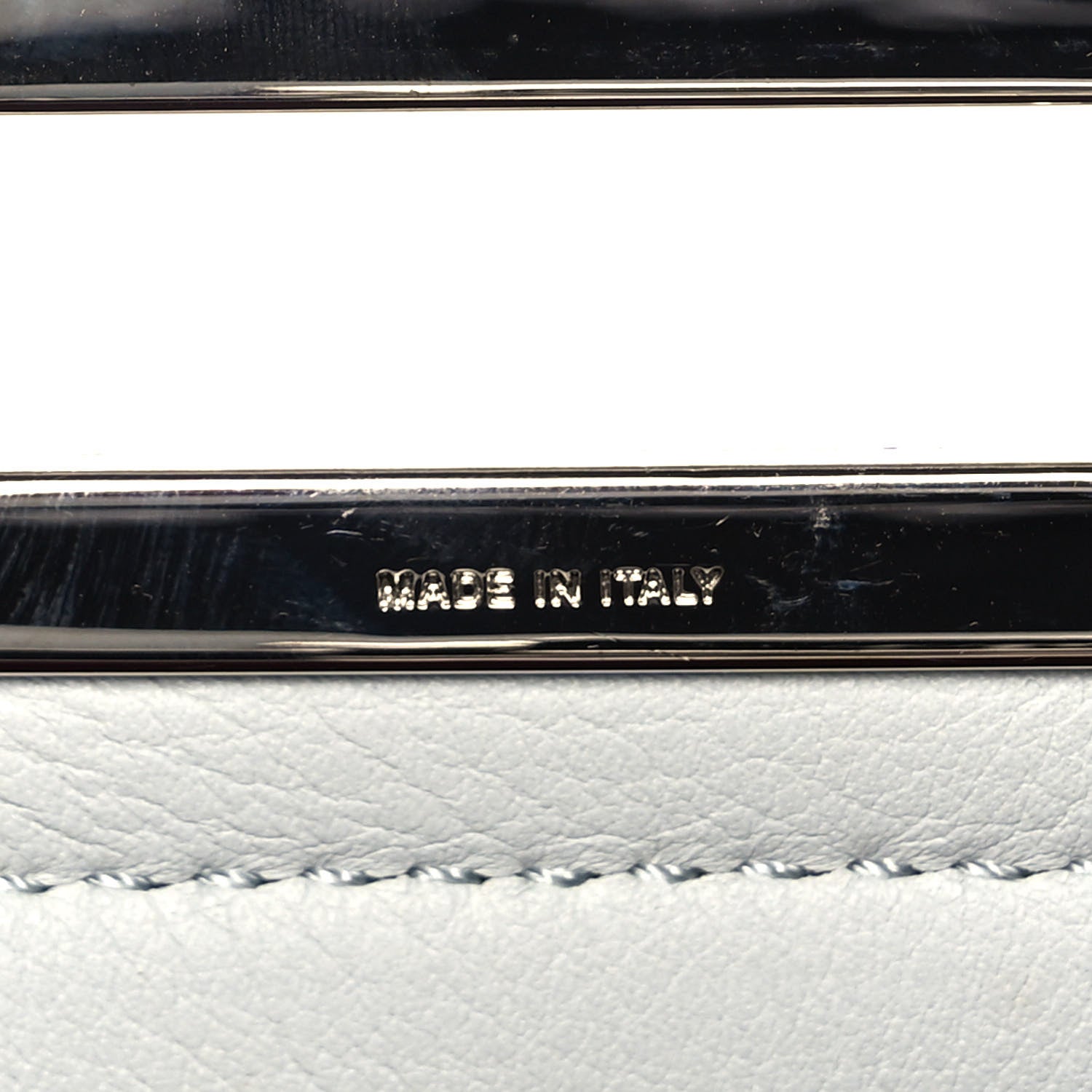 Fendi Vitello Seta Shiny Nappa Pearl Scalloped Studded Floral Embroidered Medium Peekaboo Iconic Satchel Grigio Perla Multicolor 9 of 18