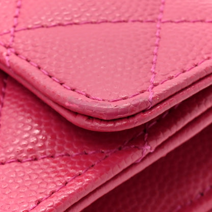 Chanel Caviar Quilted Flap Card Holder Wallet Pink 8 of 11